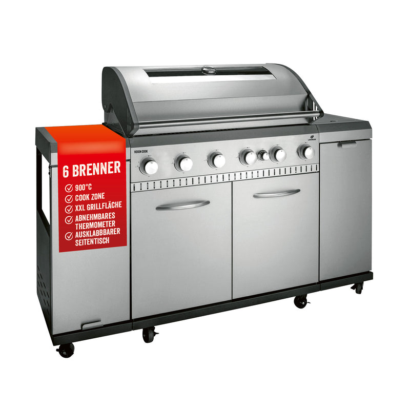 Gasgrill Rexon 6.1 cooK - Edelstahl