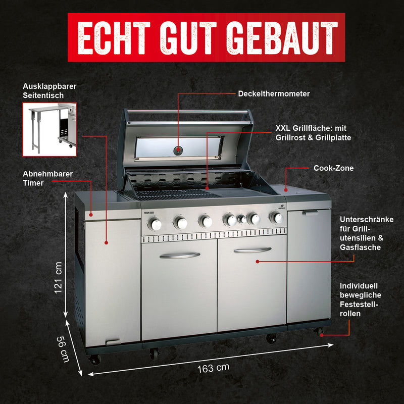 Gasgrill Rexon 6.1 cooK - Edelstahl