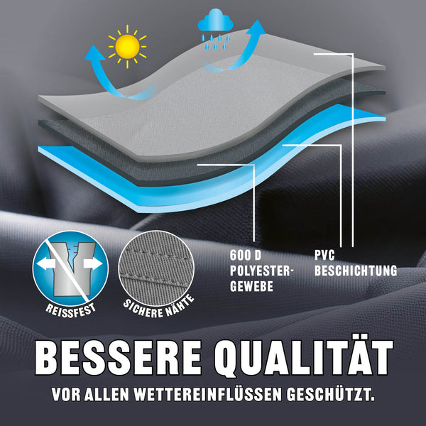 Premium Wetterschutzhaube (62 x 148 x 120 cm) - grau