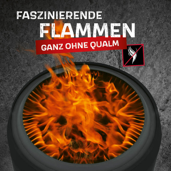 Raucharmer Feuerkorb Ø 50 cm - rund - schwarz