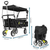 Faltbarer Bollerwagen Premium Class - Traglast ca. 80 kg - schwarz