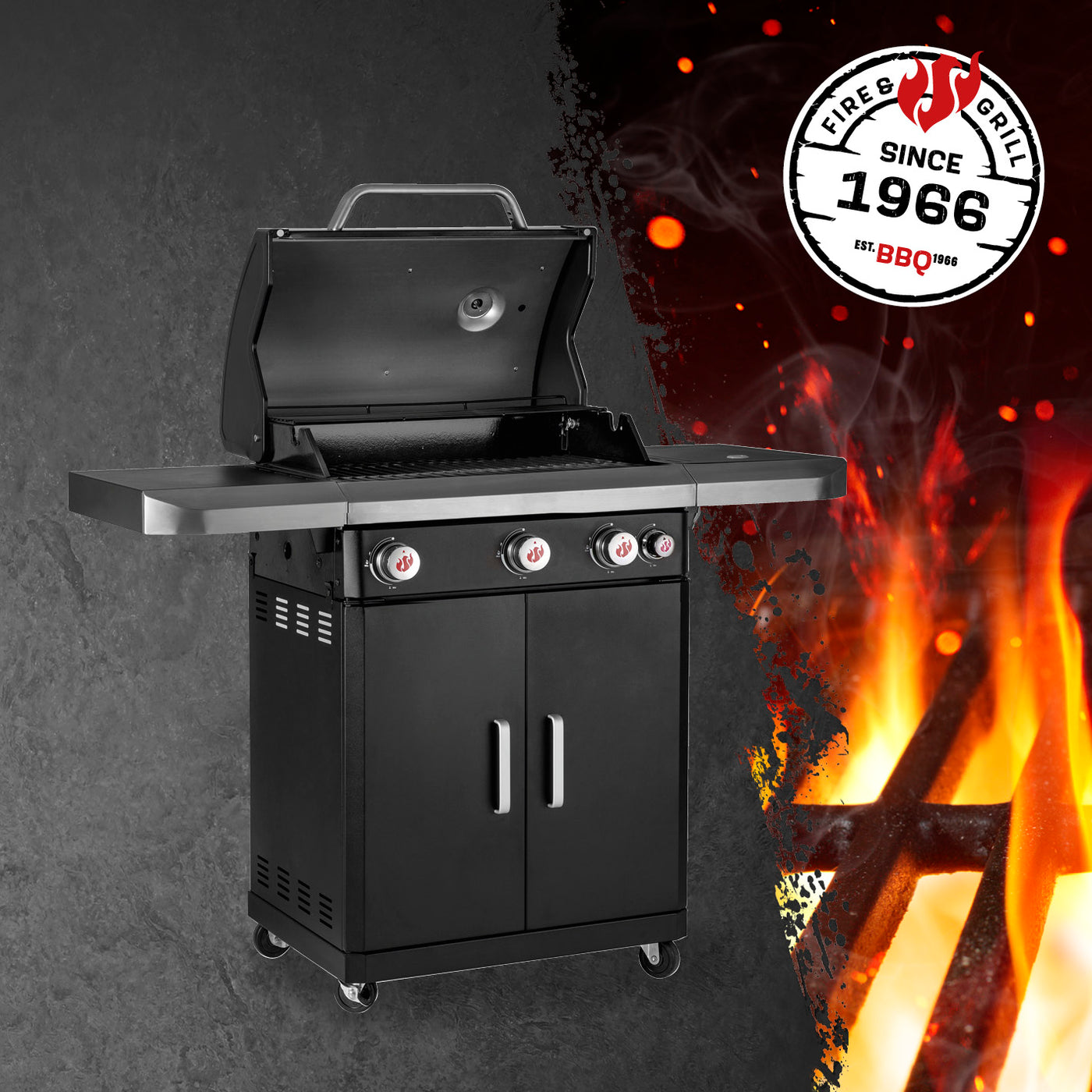 Gasgrill Rexon 3.1 cooK schwarz LANDMANN
